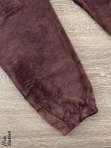 conjunto de dos piezas de pijama para dama - Café integral - Ver 4