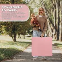 4FT Portable Folding Table Indoor&Outdoor Maximum Weight 135KG Plastic Foldable Table For Camping, Picnics,Pink - Pink - View 5