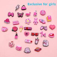 36 件粉色可拆卸鞋饰，DIY 装饰，带非一体式扣环 - 36Pcs Complete Set - 查看 2