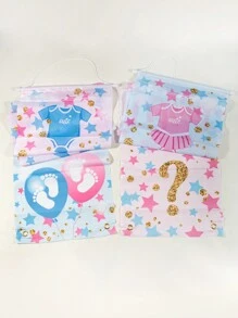 Tovaglia in plastica per annuncio del sesso del bebè (maschio o femmina), telo di sfondo, striscione, decorazione da parete, forniture per festa a tema blu o rosa per gender reveal, decorazioni per festa di nascità e regali per famiglia - Multicolore - Visualizzare 7