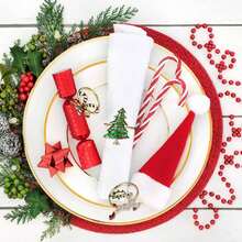 1/4/6 Chiếc Vòng Đựng Khăn Ăn Hình Cây Xanh Cho Bàn Ăn - Tiệc Cưới, Vòng Đựng Khăn Ăn Hình Vòng Hoa Ông Già Noel Kẹo Mía Thiết Kế Tuần Lộc Vòng Đựng Khăn Ăn Cho Bữa Tiệc Ngày Lễ Trang Trí Bàn Ăn - Nhiều màu - Xem 8