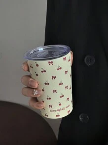 1 件樱桃蝴蝶结不锈钢保温杯，双层真空水瓶，旅行保温杯，健身和户外运动，咖啡杯，平底杯，汽车杯，4 季饮具，节日礼物，350 毫升/11.8 盎司，280 毫升/9.47 盎司返校 - 彩色 - 查看 12