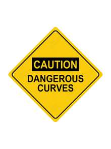 1 pieza, Cartel de metal divertido "Caution - Dangerous Curves" (20 x 20 cm), decoración novedosa para el hogar, la habitación, la pared, el baño, el bar, la cafetería, el garaje, la granja - Multicolor - Ver 1