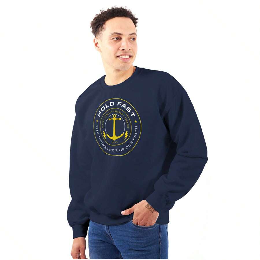 Hold Fast Christian Nautical Anchor Sweatshirt