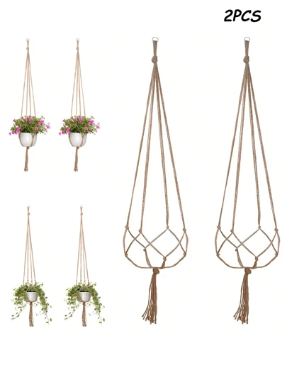 2 件/套 /4 件/套创意编织植物挂架，植物挂架花盆植物架，花篮绳，壁挂悬挂花盆植物挂架吊篮，适用于室内外家庭花园阳台装饰（多种尺寸可选）