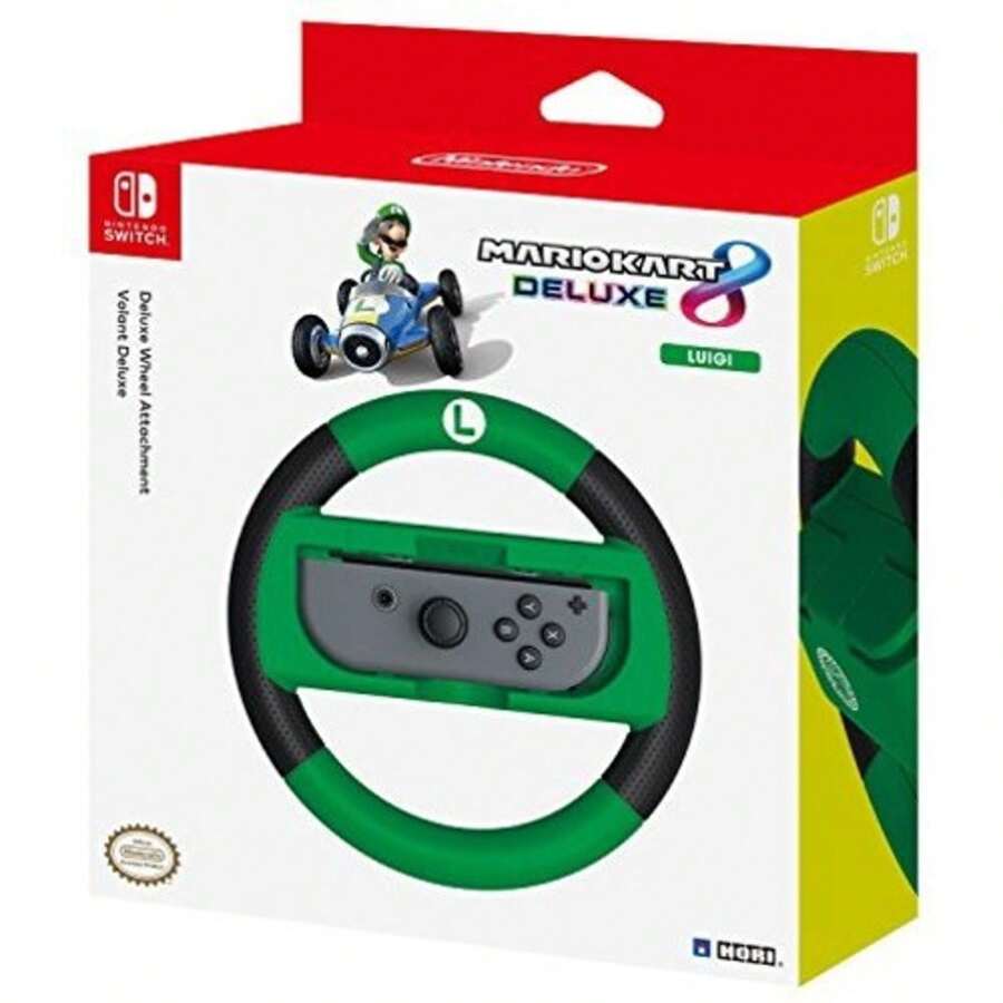 HORI Mario Kart 8 Deluxe: Luigi Racing Wheel Controller For Nintendo Switch - Officially Licensed By Nintendo   Controller - 彩色 - 查看 1