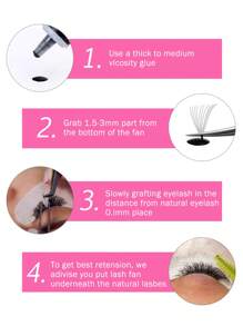 CoMango 600Fans 混合8-15mm 散装扇形睫毛延长 0.05/0.07mm 尖头底座 3D/6D/10D/12D/14D/16D 浓密预制扇形睫毛延长睫毛簇、睫毛簇、单根睫毛、睫毛、假睫毛 - 彩色 - 查看 6