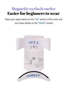 1pc White Magnetic Eyelash Curler Tool, Compact & Portable, Reusable, Upgraded Magnetic Eyelash Curler (No Eyelashes, Just For Display Effect! Not Suitable For Beginners) - White - View 4