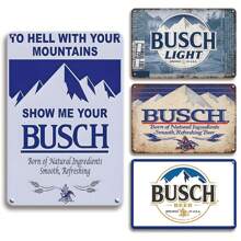1 件 Show Me Your Busch 啤酒金属标牌 - 复古厨房墙壁艺术，适用于酒吧、咖啡厅、酒馆、客厅 8x12 英寸 - 彩色 - 查看 2