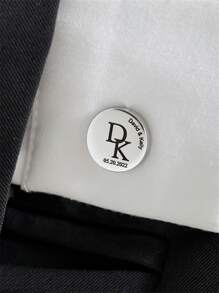 1pair Engraved Logo Cufflinks, Personalized Cufflinks Gift For Men, Unique Gift For Boyfriend, Dad, Father's Day, Valentine's Day, Christmas