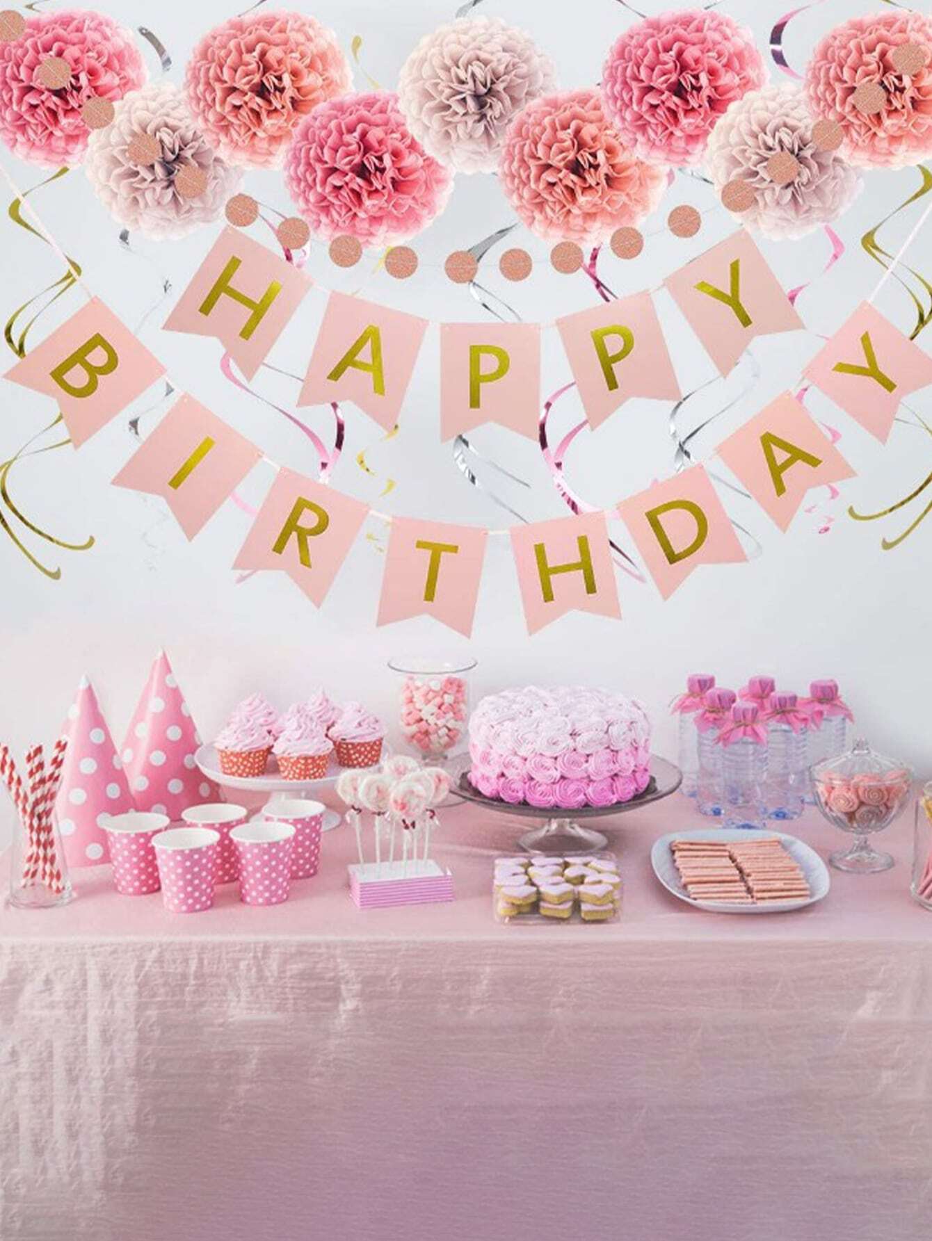 Fleurs Bannières SwirlColor Décoration Fête Marguerite - 2 Bannières + 2 ,  Thème Printemps/Été Ballons Aluminium, image size:1340x1785