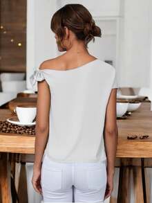 Blusa Dama Sexy y Cómodo Con Hombro Descubierto De Moda Mujer Temporada - Blanco - Ver 4