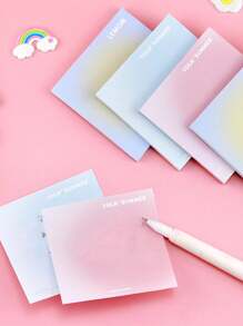 4pcs/Set Ombre Solid Color Sticky Notes,Cute Adhesive Memo Pad Stickers,Office School Student Stationery,Suitable For Office,Home,School,Can Stick On Wall,Blackboard,Computer,Desk,Refrigerator,Etc. - Multicolor - View 6