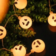1 件 LED 万圣节鬼球灯串，恐怖派对装饰户外庭院恐怖氛围灯万圣节装饰房间装饰万圣节花园装饰礼物仙女节日装饰节日装饰 - 暖色 - 查看 16