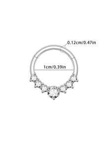 1 立方氧化锆鼻环、ZC 氧化锆鼻环穿孔首饰、316L 医用钢防过敏银质鼻中隔鼻环（女士适用）、18G 铰链式耳轮海螺软骨耳屏耳环、女士鼻环、鼻穿孔、鼻中隔首饰、假穿孔、鼻穿孔、鼻钉、仿穿孔、鼻环、穿孔鼻、假穿孔 - 水滴閉合環款 - 查看 15