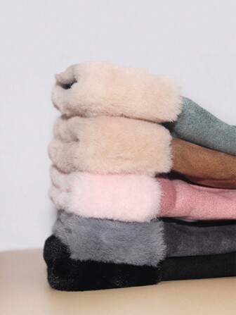 Women Winter Thick Plush Gloves Fashion Warm Suede Outdoor Lady Touchscreen Driving Gloves Sports Cycling Mittens Halloween Accessories Winter Gloves