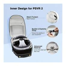 VR2 Hard Shell Carrying Case, Playstation VR2 Travel Storage Bag With Shoulder Strap, Fits PSVR2 Headset &Sense Controller Accessories, Gift For Lens Protector|Lens Cloth|Cable Management Strap