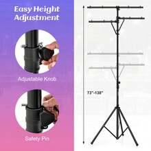 COSTWAY Pro Audio Tripod Lighting Stand With 6.1-11.5 FT Adjustable Height 100 LBS Capacity - Black - View 5