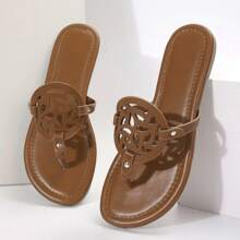 Women's Comfortable Flat Sandals Flip Flop Sandals Dressy Thong Sandals - màu nâu - Xem 4