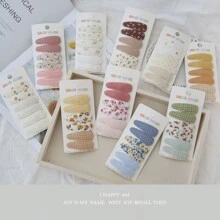 6 Stücke Kleinkind Haarspangen mit Blume Muster, Kleinkind Mädchen Haarschleifen Spangen rutschfest umwickelt mit Schnappverschluss, Blumen Spangen für Haare Haarclips, Haaraccessoires für Baby Kleinkind Mädchen Kinder (unterschiedliche Stoffchargen können Unterschiede aufweisen, zufällig) Liebes Valentinstag