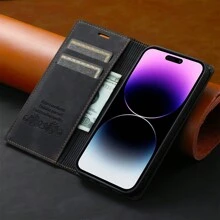 Compatible With IPhone Samsung Xiaomi Redmi Model Magnetic Leather Flip Card Wallet Phone Case