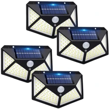 户外太阳能灯 - 太阳能壁灯 100 个 LED 无线太阳能运动传感器安全灯，270° 广角防水，3 种可选模式，适用于花园露台庭院前门车库门廊（1/2/4 个装） - 彩色 - 查看 12