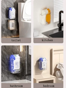 1PC 壁挂式纸巾盒，厨房湿纸巾收纳盒，壁挂式纸巾架，亚克力纸巾分配器，透明纸巾盒架，浴室壁挂式纸巾盒，亚克力卫生纸架 - 單色 - 查看 9