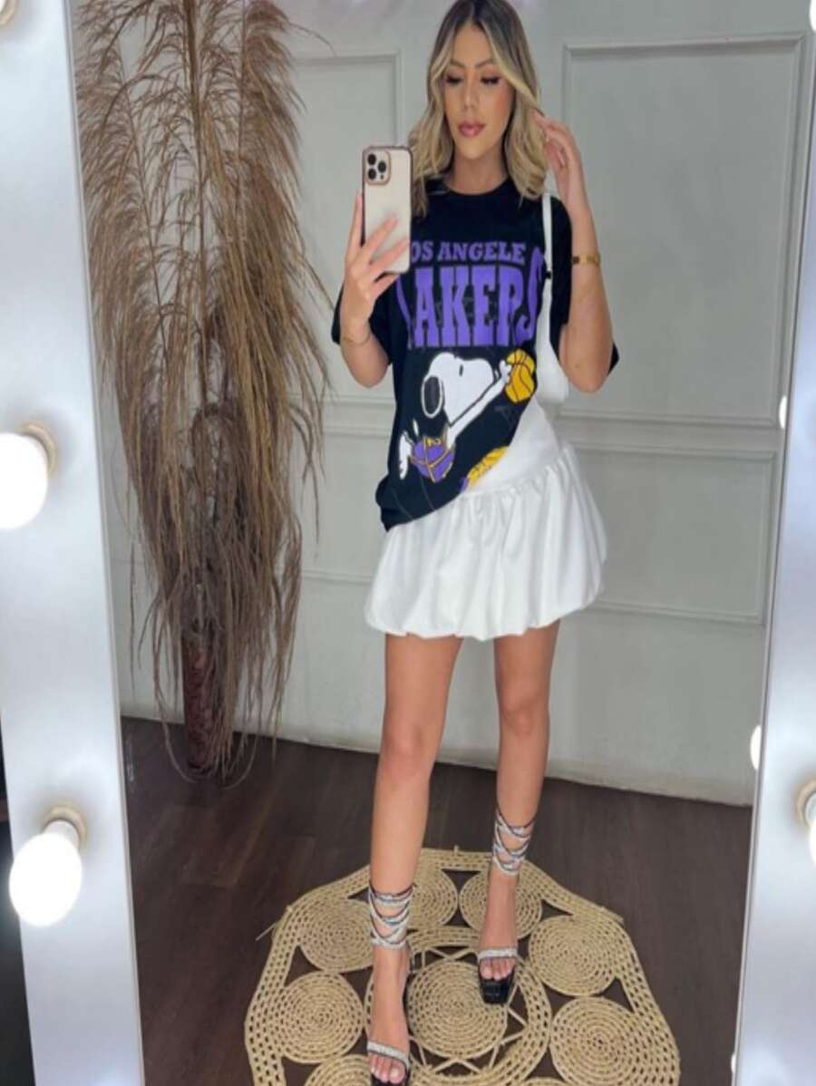 Leticia Balone Skirt Rodadinha Fashion Gringa Fashion Fashion - 白色 - 查看 1