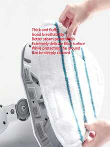 1/2pcs Replacement Cleaning Pad Heads Compatible With H2O Steam Mop, Supor Ariete  H2O Cleaning Cloth - White - View 3