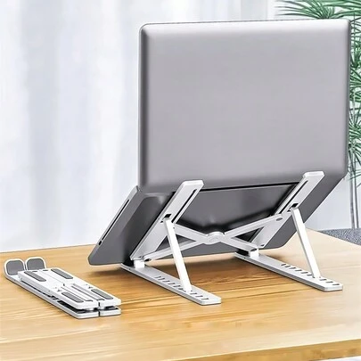 1 Pieza Soporte para laptop, soporte ergonómico portátil de plástico para iPad y teléfono con 10 ángulos ajustables, adecuado para laptops de 12-18 pulgadas, oficina, dormitorio, estudio y viaje