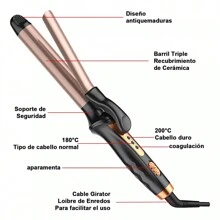 Rizador De Pelo Portátil Multifuncional 2 En 1 Liso Y Rizado - Negro - Ver 4