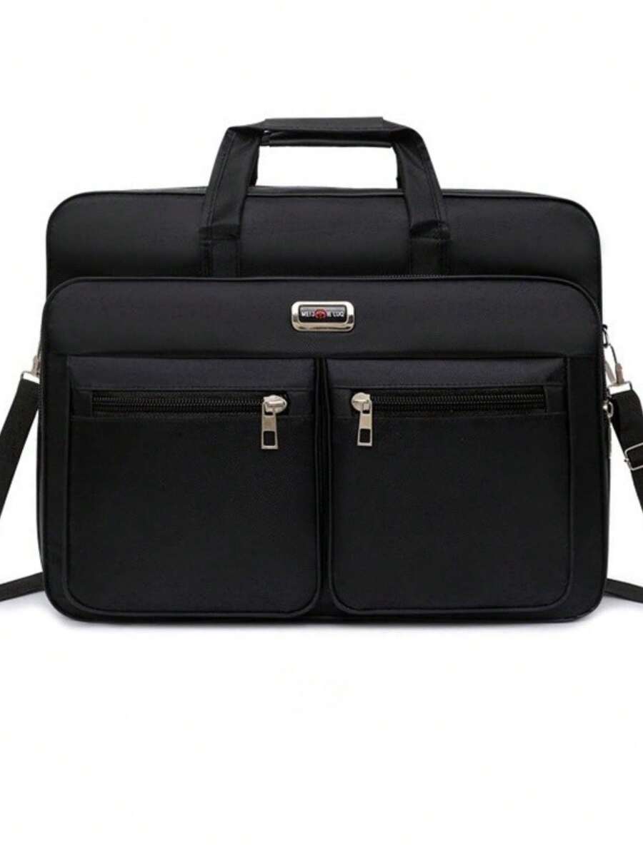 Women's Men's Briefcase Bag For Teacher With Cross-Body Shoulder Strap New - 黑色 - 查看 1