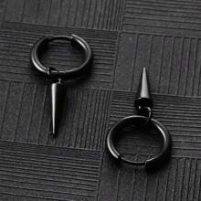 2PCS Ear Gauges Tunnels 316 Stainless Steel Plugs With Rings Spike Stretcher Studs Women Men Body Piercing Jewelry