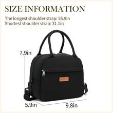 Túi đựng cơm trưa cách nhiệt đa năng dành cho nữ, Túi tote chống thấm nước dung tích lớn dành cho nhân viên văn phòng, học sinh, mẹ - Túi đựng cơm trưa đeo vai Túi đựng đồ ăn trưa du lịch dã ngoại Túi đựng cơm trưa dành cho phụ nữ đi học cho giáo viên đi cắm trại cho lớp học Túi đựng đồ ăn trưa Túi dã ngoại Phụ kiện văn phòng Phụ nữ Túi đựng cơm trưa cho phụ nữ Phụ kiện đồ dùng học tập - màu đen - Xem 6