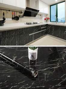 1Roll  PVC Self Adhesive Wallpaper Marble Stickers Waterproof Heat Resistant Kitchen Countertops Table Furniture Cupboard Wall Paper - Multicolor - View 18