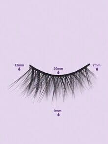 7 Pairs False Eyelashes, Mixed Length Fox Eye Lashes, 3-5-9mm, D Curling Slender And Fluffy, Natural Looking, Synthetic Mink Fairy Like Cat Eye Look Lashes Makeup - 黑色 - 查看 2
