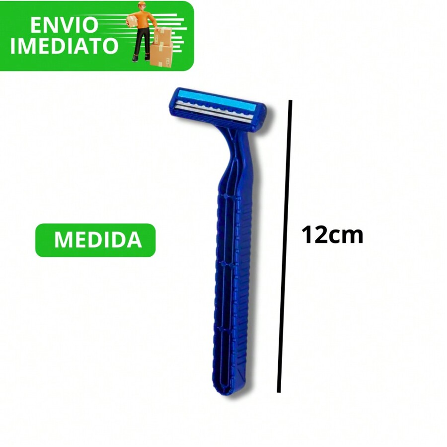 Kit 12 Disposable Razor Razor 2 Blades With Razor Lubricating Strip