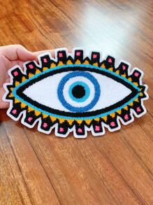 1 件眼睛设计刺绣补丁、DIY 刺绣贴纸、缝纫用品 - 彩色 - 查看 5