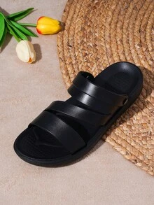 Men's New Summer Fashion Casual Deodorant Non-Slip Wear-Resistant Thick-Soled Beach Sandals - Black - View 5