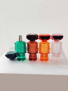 1pc/4pcs 50ml Glass Robot Shaped Perfume Spray Bottle, Stylish And Elegant For Travel, Home Fragrance Decant, High-Quality Craftsmanship - Clear - View 3