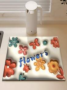 Bathroom Non-Slip Mat, Shower Mat, Home Anti-Fall Mat, Cute Cartoon - Đỏ và trắng - Xem 2