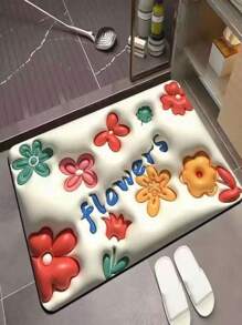 Bathroom Non-Slip Mat, Shower Mat, Home Anti-Fall Mat, Cute Cartoon - Đỏ và trắng - Xem 3
