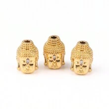 3 pezzi di perline in metallo a forma di cuore e teschio con zirconi micro pavé per la realizzazione fai da te di braccialetti, collane e accessori gioielleria