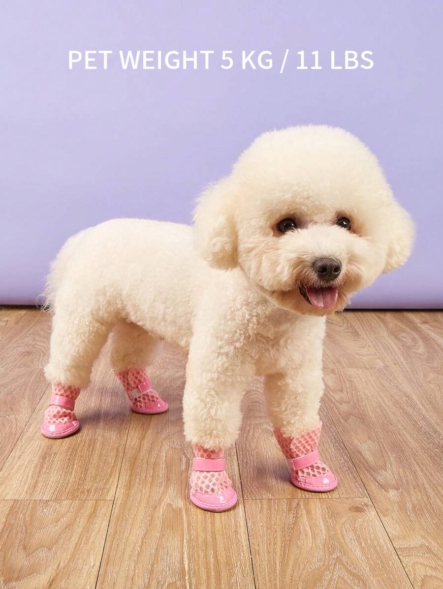 4入組透氣寵物鞋子