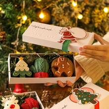 3pcs Christmas Day Cartoon Premium Gingerbread Man Christmas Tree Deer Shape Scented Candle Gift Box Set Gift Card Color: Red, Green, Random - Multicolor - View 8