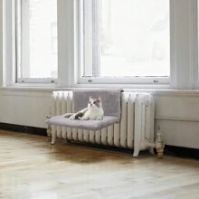 Nobleza Cama de Radiador para Gatos y Perros,Calentito Suave de Felpa Cama para Mascotas,con extraíble resistente y duradero marco de metal,Gris,48*30*25cm - Gris - Ver 2