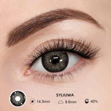 1 Pair Black Soft Disposable Cosmetic Contact Lenses, 1 Year Lifespan, Suitable For Daily Use And Carrying Halloween Costume Cosplay - Black - View 2