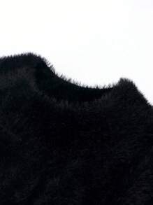 Annil Vestido de suéter para niñas, estilo de invierno, falda cálida de estilo occidental de moda negra