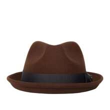 Goorin Bros Charlestowne Wool Pork Pie Fedora Hat Brown 100-0123-BRO - Brown - View 2