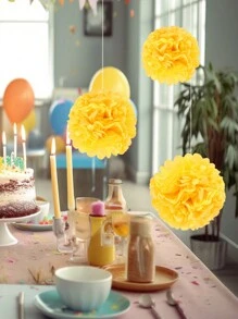 1 set/10 pièces, 10"8", 1 set=20 pièces, /6 pièces Boules de fleurs en papier créatives - Parfaites pour les fêtes d'anniversaire, les vacances et les artisanats - Petits cadeaux et fournitures pour les fêtes, décoration de scène de mariage et d'anniversaire européenne et américaine. Boules de fleurs en papier blanc, bleu, vert menthe, jaune. Fleurs en papier de soie Décorations de fête à suspendre pour mariage et anniversaire